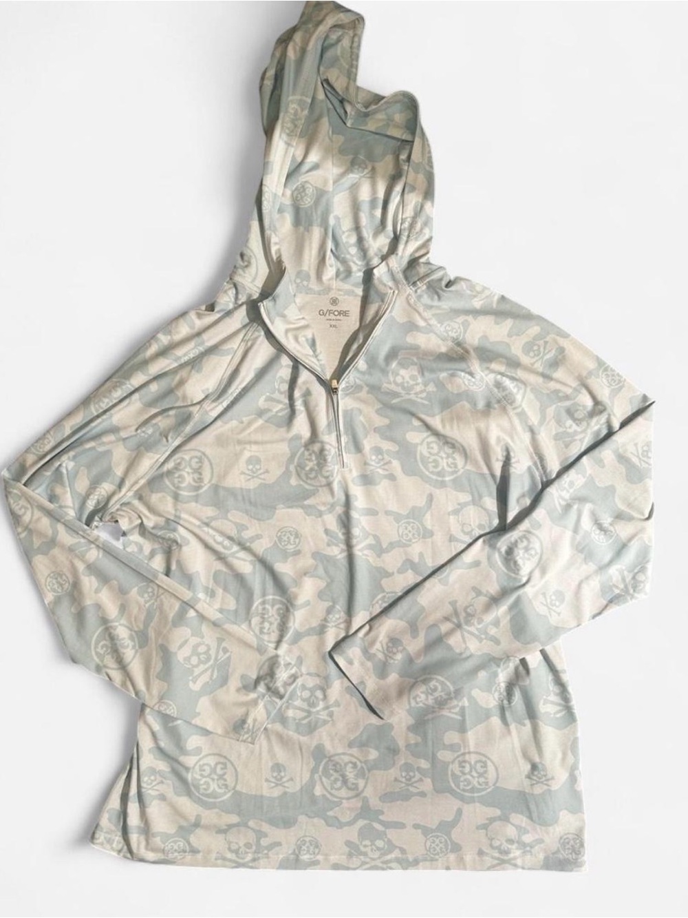 G/FORE XXL Golf Hoodie Men's Luxe Camo Quarter-Zip Pullover Daybreak Meas. Incl.